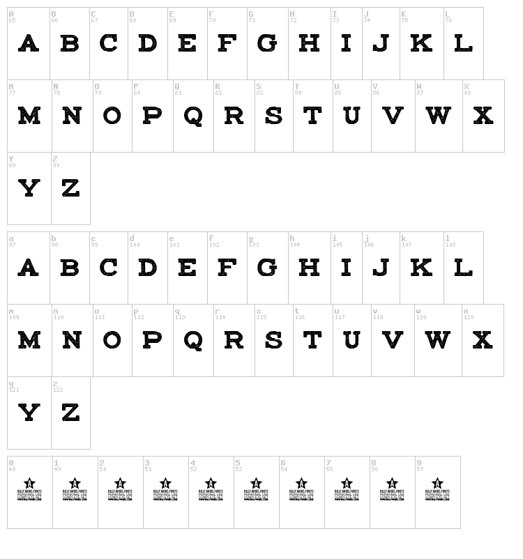 Maccrap Asphalt font map